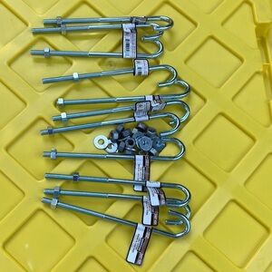 Zinc Plated J-Bolt with Nuts / fasteners set of 11 with extra hardware